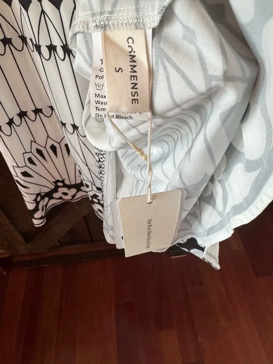 Commense black and white button down front dress NWT - Picture 3 of 4